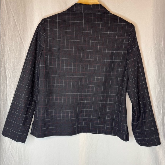 VNTG Pendleton Women's Blazer Jacket Lined 100% Virgin Wool Black Plaid Sz 8 - Picture 6 of 7